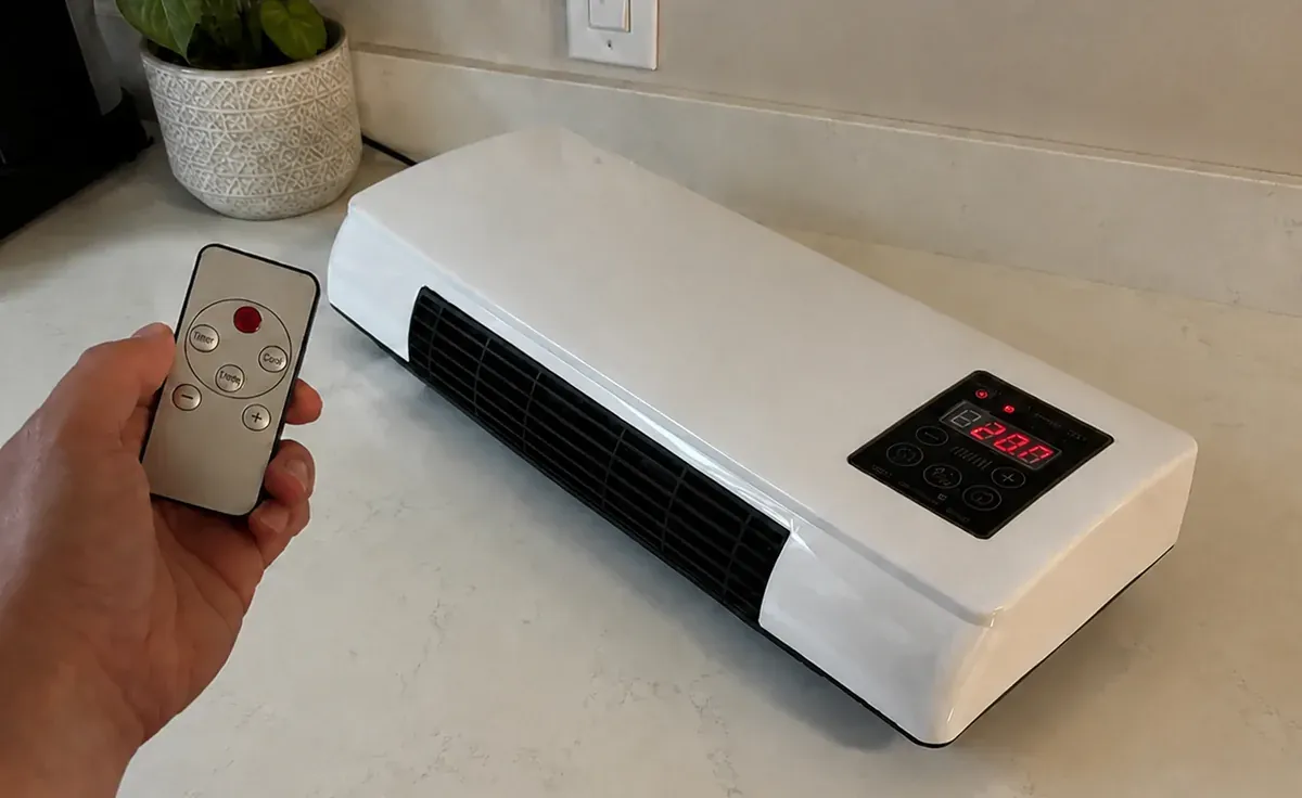 CoolCove portable air conditioner on a shelf